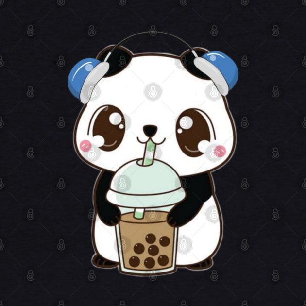 Cute Kawaii Bubble tea lover Panda by Artist usha